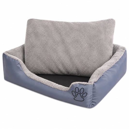 Elegante Hundehütte mit Kissen S, Grau - Für Innen- und Außenbereiche