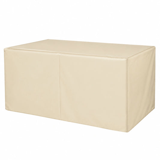 Wasserdichte Schutzhülle für Gartenmöbel, 60 x 60 x 60 cm, Beige, Ovale Abdeckung für Rechteckmöbel, UV- und Regenschutz