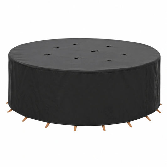Wasserdichte Abdeckung für Gartenmöbel, 320 x 320 x 105 cm, Schwarz, 420D Polyester