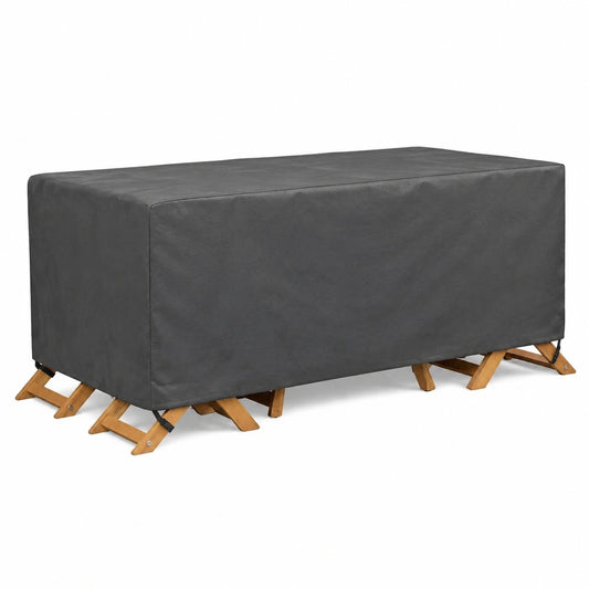 Wasserdichte Schutzhülle für Gartentisch, Schwarz, 170 x 100 x 70 cm, 420D Polyester, Möbelabdeckung für Gartenstühle