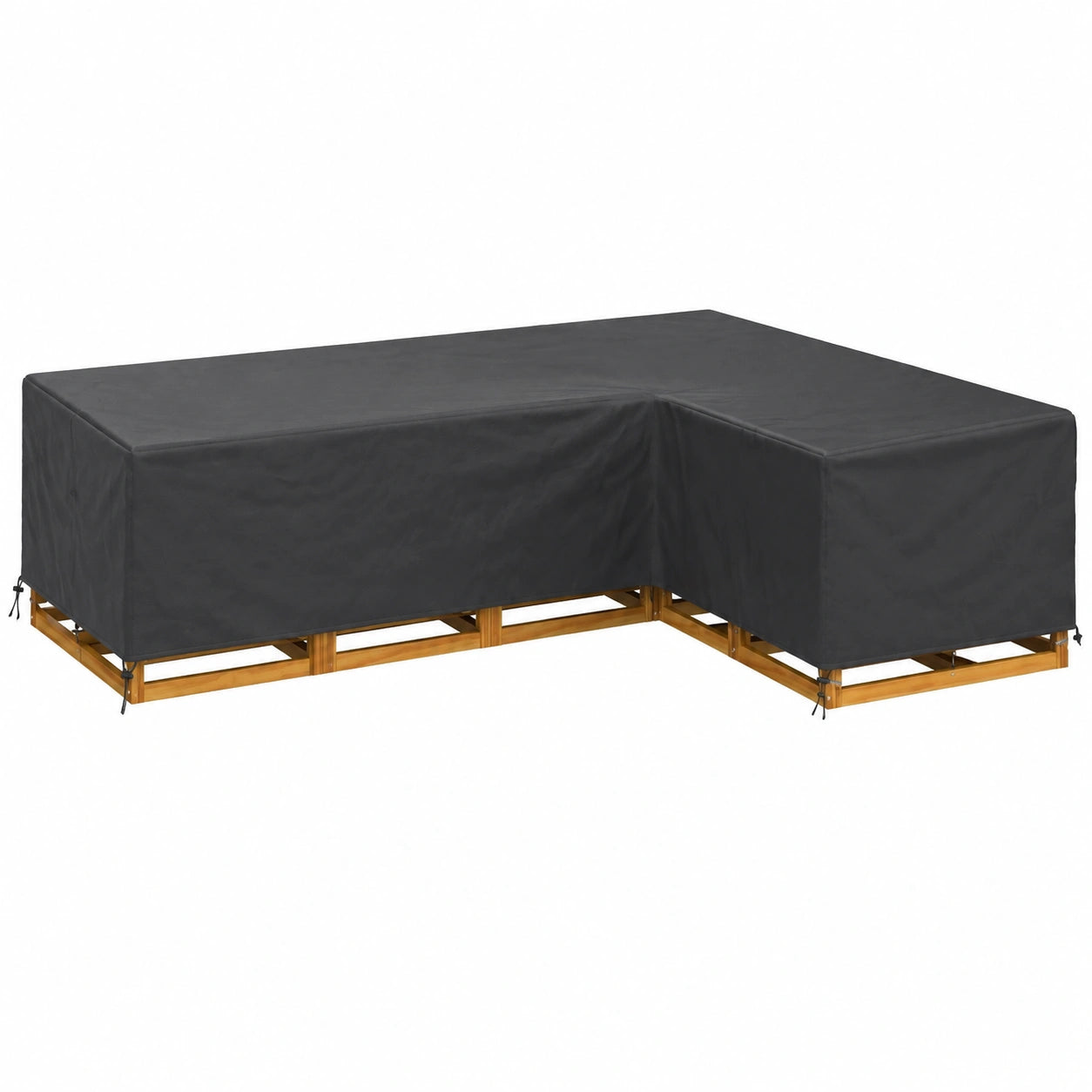 Wasserfeste Abdeckhaube für Gartentisch und Stühle, 330 x 255 x 80 cm, robustes 210D Oxford-Gewebe, schwarz