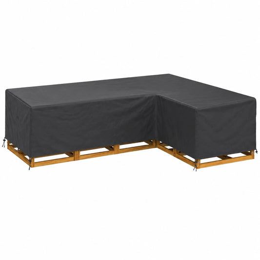 Wasserfeste Abdeckhaube für Gartentisch und Stühle, 330 x 255 x 80 cm, robustes 210D Oxford-Gewebe, schwarz