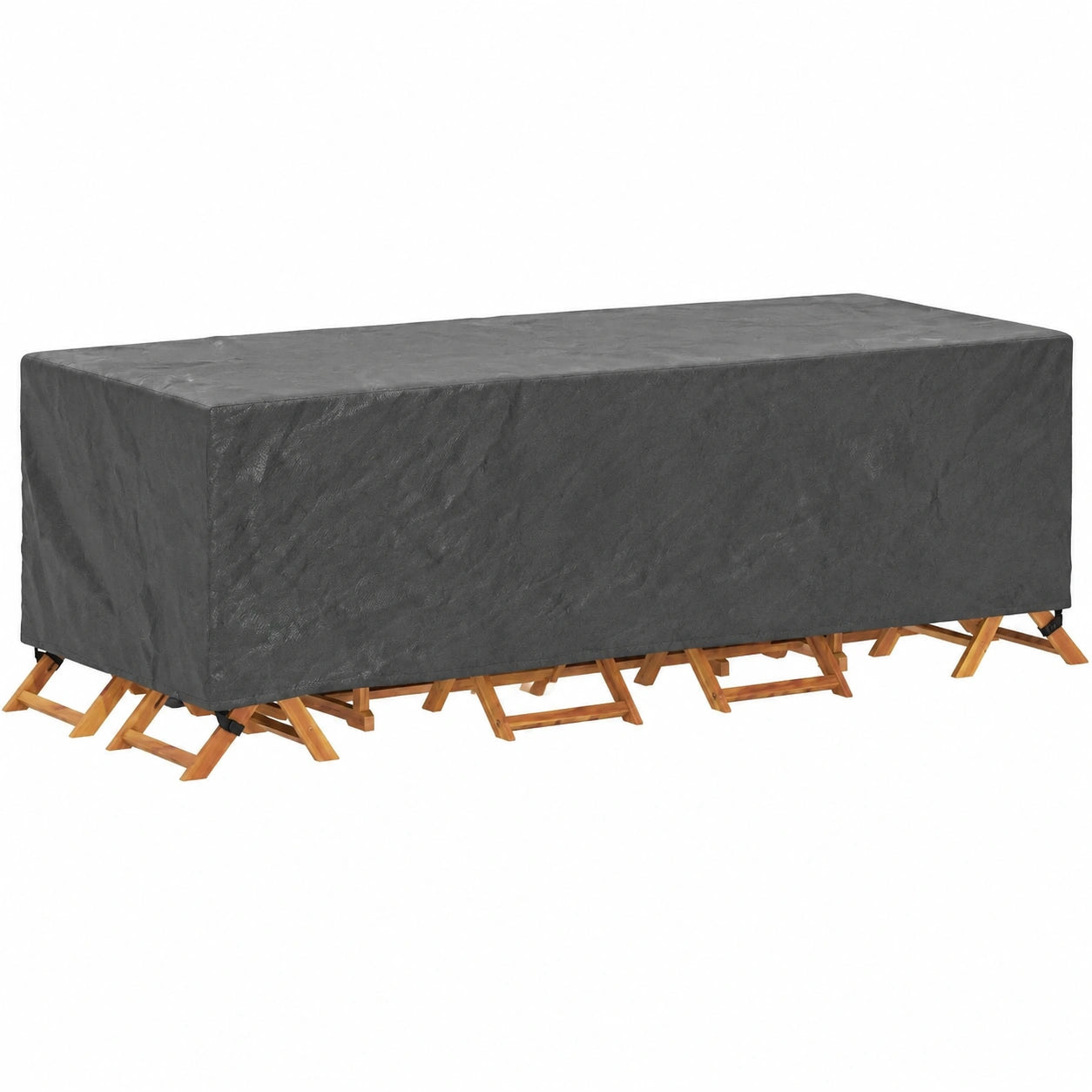 Wasserdichte Abdeckung für Gartenmöbel, Schwarz, 270 x 110 x 70 cm, Langlebiger Schutz für Tisch und Stühle