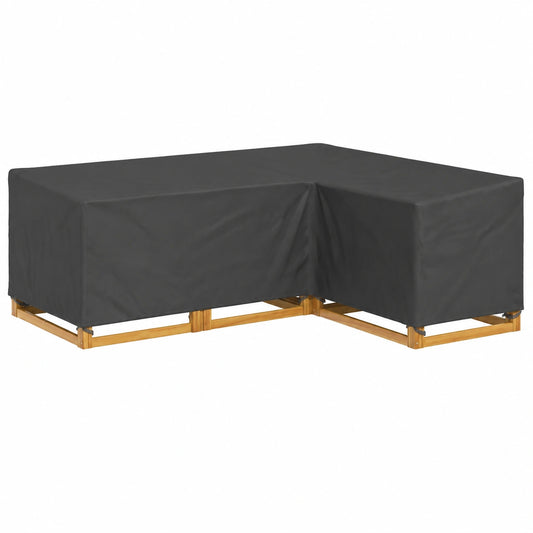 Gartenmöbel Abdeckung 250x180x80 cm, Schwarz, 210D Oxford-Stoff, Schutz für Tisch und Stühle