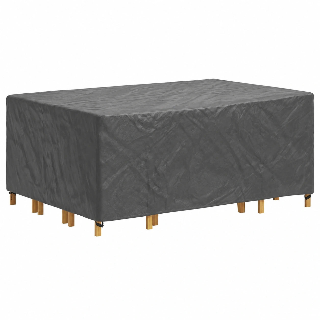 Wasserdichte Gartentischabdeckung, einfarbig schwarz, 250x210x70 cm, 210D Oxford-Gewebe, Schutzhülle für Außenmöbel